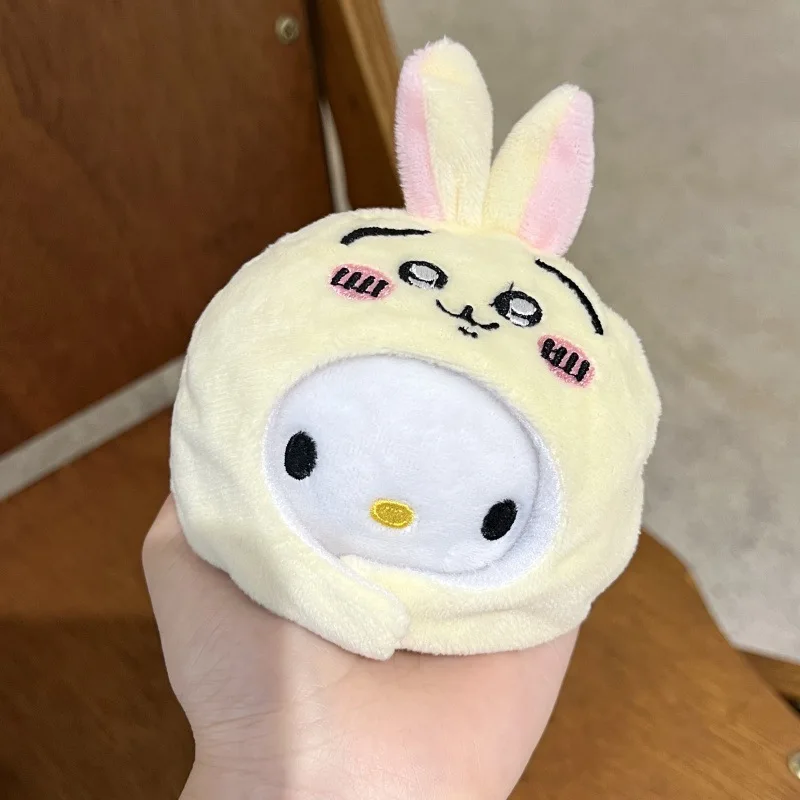 Hello Kitty Headset Kat Hanger Cartoon Pop Sleutelhanger Pluche Pop Speelgoed Kettingen Rugzak Hanger Sleutelhanger Accessoires Geschenken