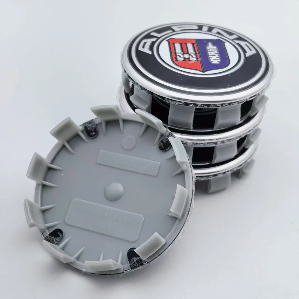 

4pcs Alpina Logo Emblem Car Wheel Center Caps 68MM Wheels Hub Dust Cap Rim Hubcaps Cover Car Accessories for E Chassis F-Chassis