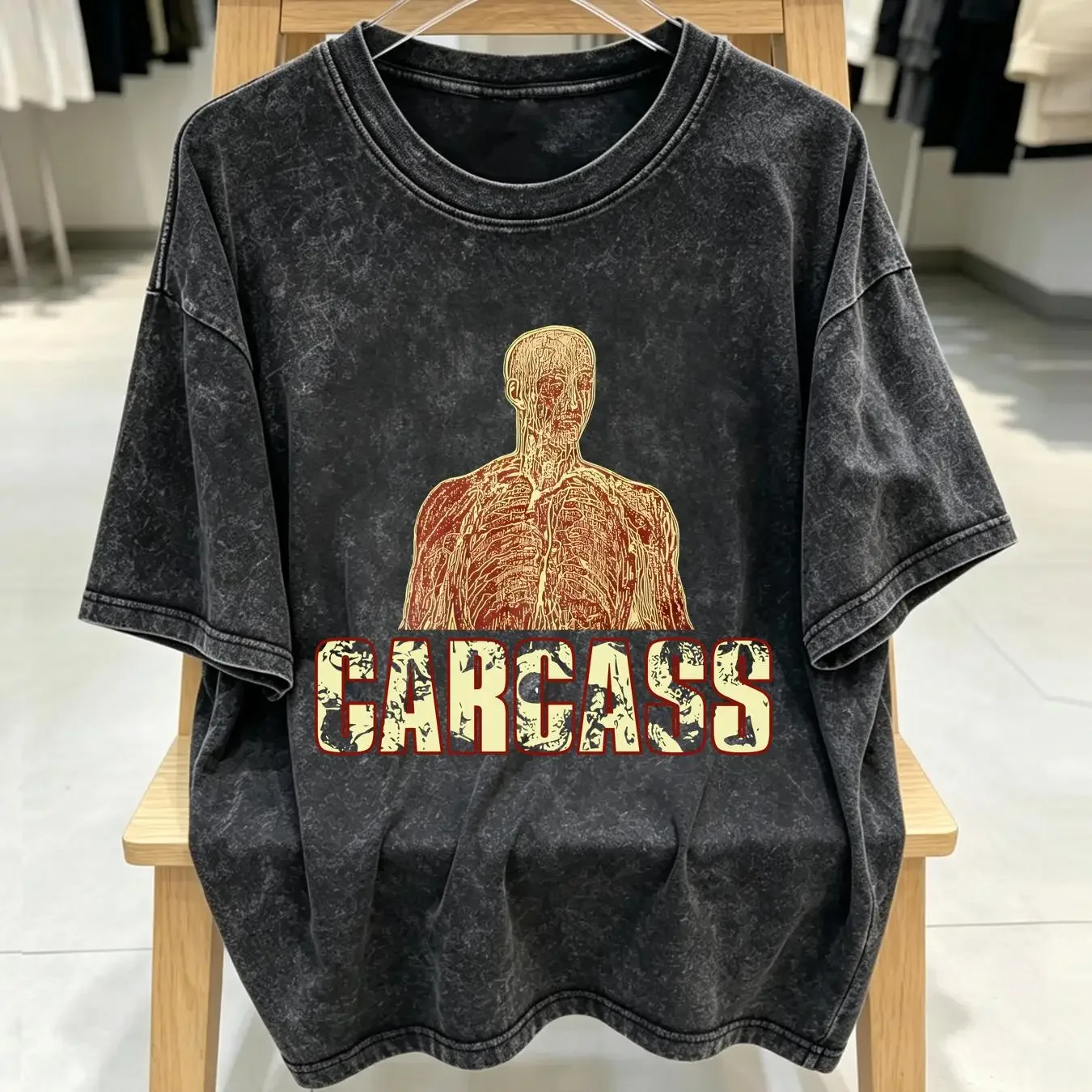 washed T Shirt Napalm Death Carcass band remake new black TE6444 vintage Washed Breathable designer clothes homme Comfortable