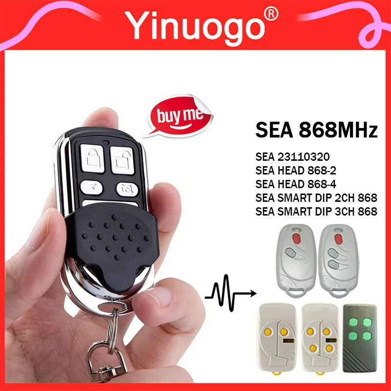 Télécommande de porte de Garage SEA, 868.35MHz, Code fixe, Compatible avec SEA 23110320 HEAD 868-2 868-4 / SEA SMART DIP 2CH 868
