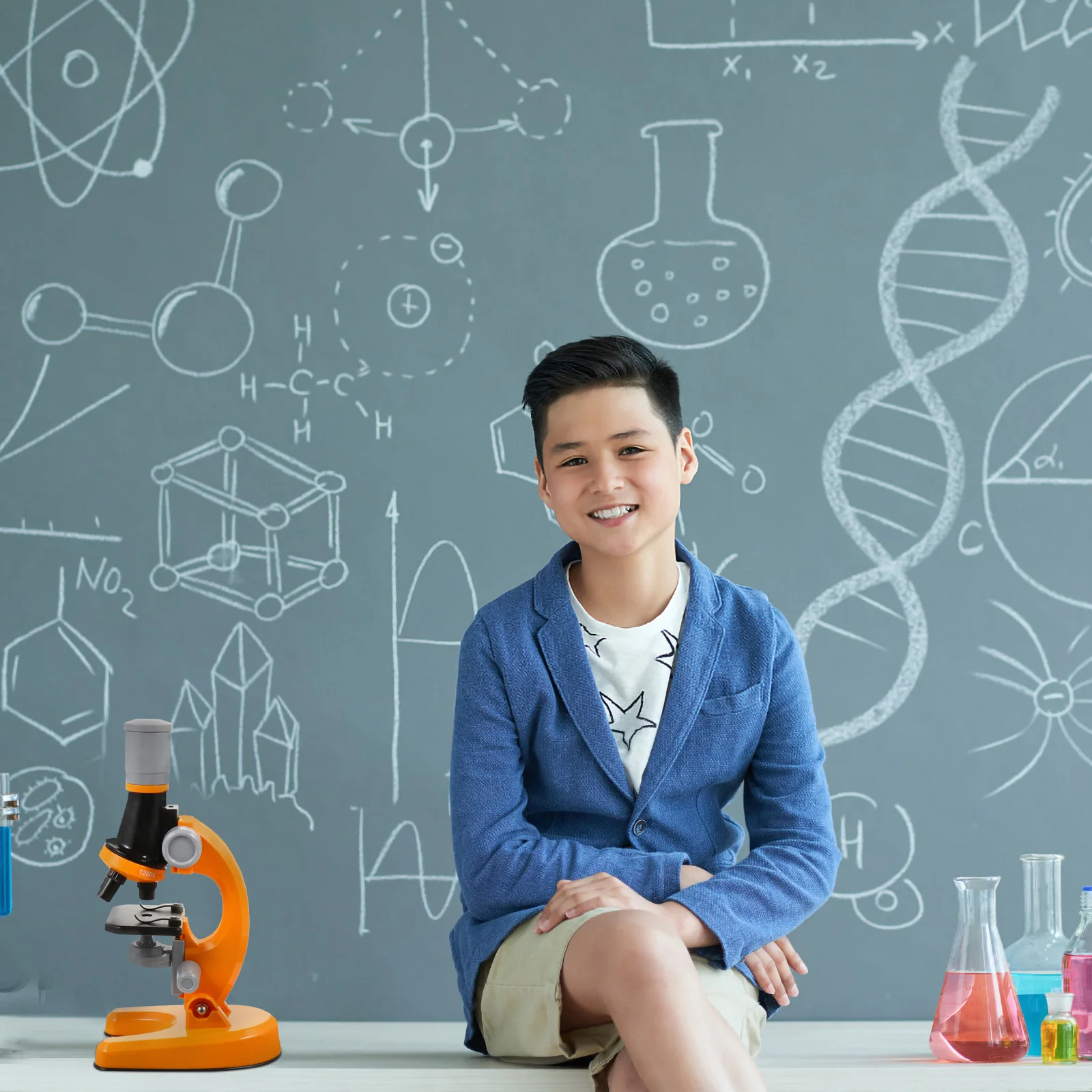 1 conjunto de microscópio biológico educacional ferramenta de aprendizagem científica crianças acessório experimento ângulo ajustável prático das crianças