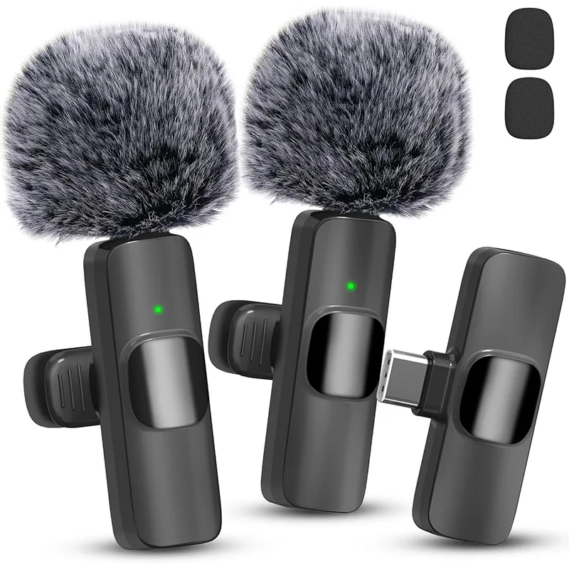 Microphone Lavalier Sans Fil Mini pour Smartphones Type-C, Idéal pour Vlogging, Vidéos Facebook et Enregistrement Audio