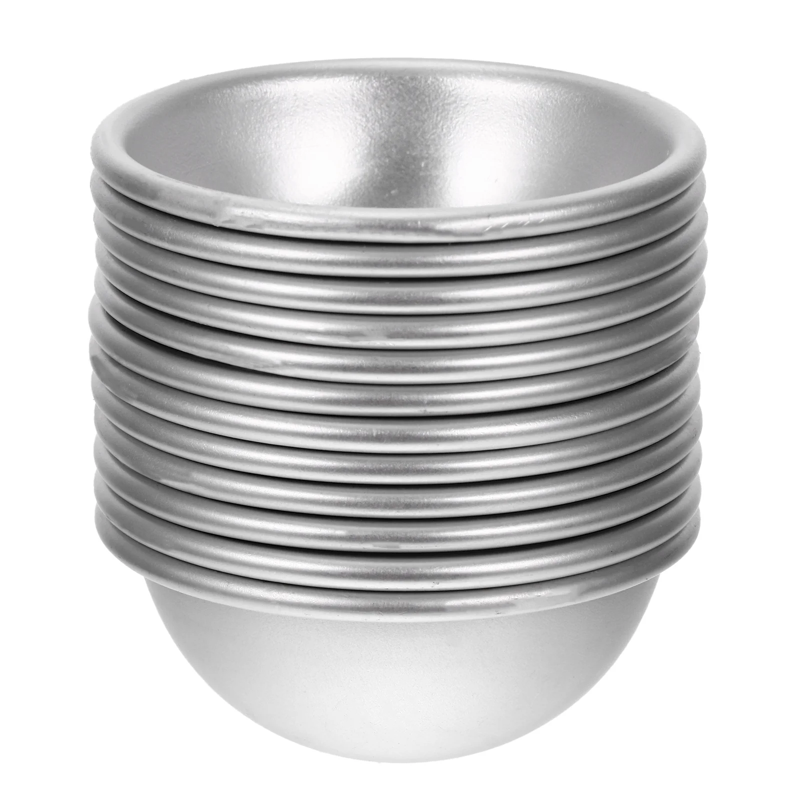 

12 Pcs Aluminum Mold Semi-spherical Bath Molds Shower Soaps Salt Suite Silver Semicircular Aluminium Moulds Handmade Ball
