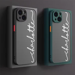 Customized Name Armor Matte Case For iPhone 15 14 13 12 11 Pro Max Shockproof Bumper Plastic Camera Protective Case 14 15 Pro