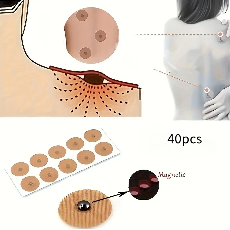 

Пластыри для снятия боли, 40 шт., магнитные массажные пластыри 600 Гаусс, магнитные пластыри, акупунктурные пластыри с точечными вставками для тела