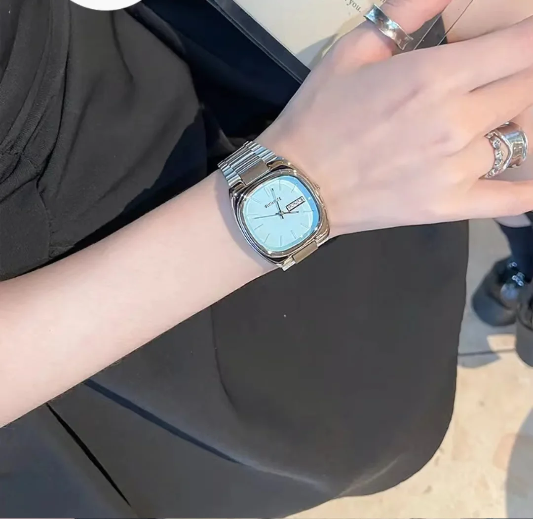 SUNMATE Elegant Square Dial Women's Wristwatch, Calendar and Day Display,waterproof High-end Luxury Watch,comes with A Watch Box
