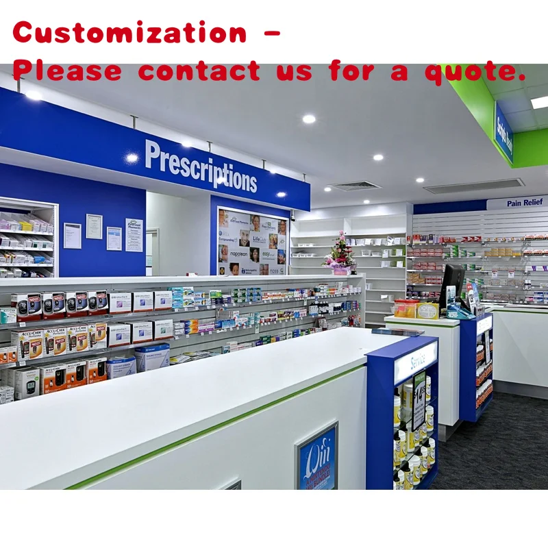 

custom.Customized Pharmacy Shelves Drugstore Display Racks Furniture Designs and Interior Decoration