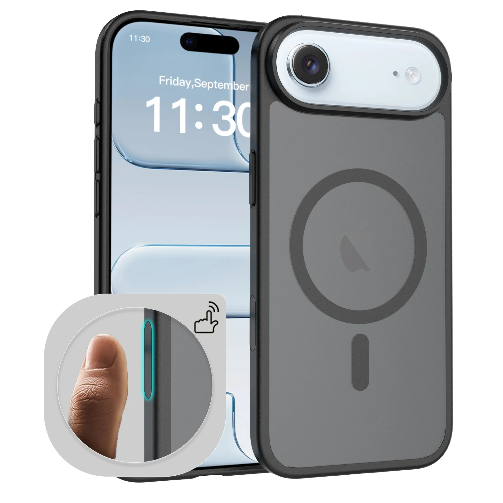 Kamera-Steuerknopf-Hülle für MagSafe iPhone Air 17 Pro Max 16 Plus 17E 16E 15 14 13 Mini 12 11 MagSafe Magnetische Handyhülle