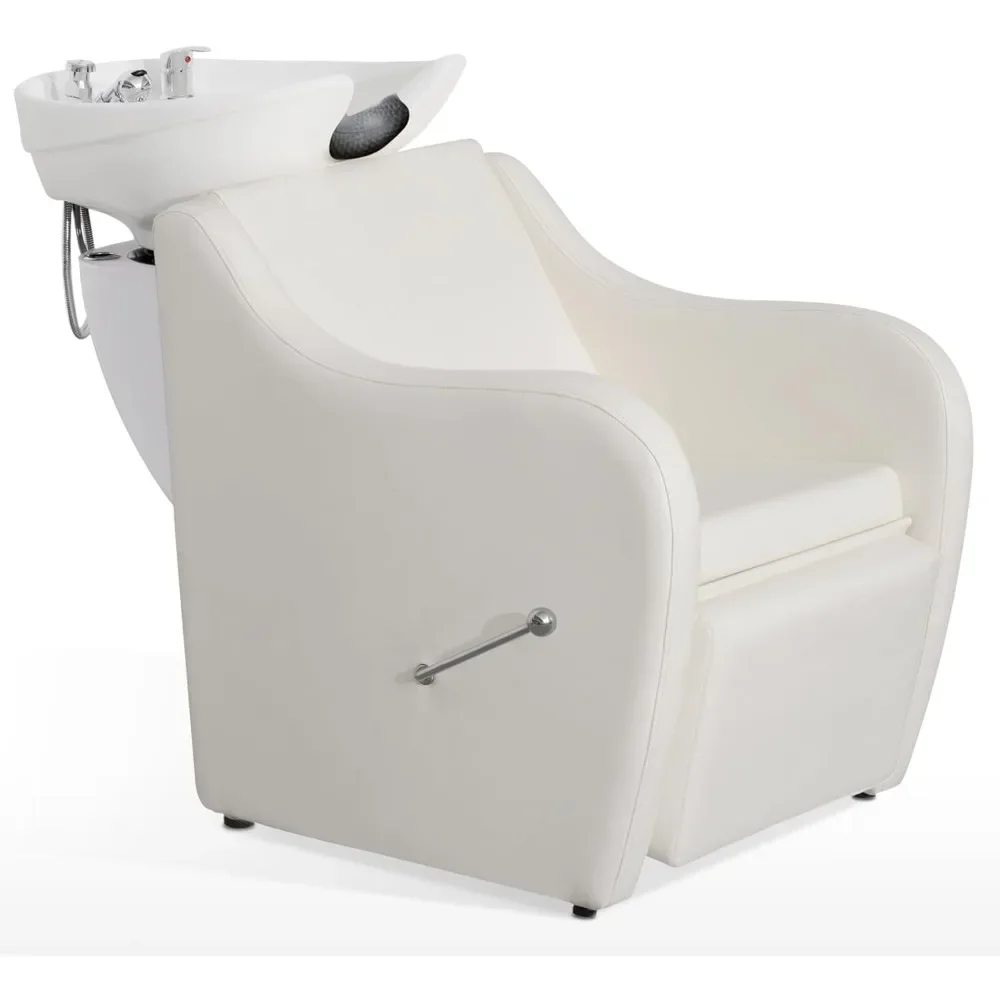 

Backwash Ceramic Shampoo Bowl Sink Chair Station Spa Salon Beauty Bowls 9089 (Off White)