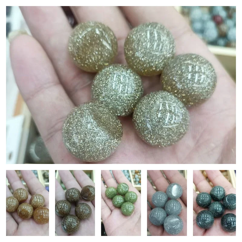 

Wholesale 50pcs/lot 16mm 20mm color glitter core geometry rounds shape resin cabochon beads diy jewelry accessory