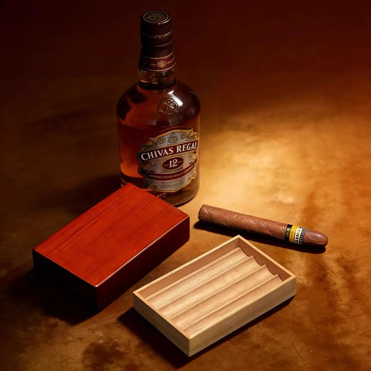 Drawer Style Cigar Box, A Textured Cigar Box That Can Be Carried With You On Business Trips.