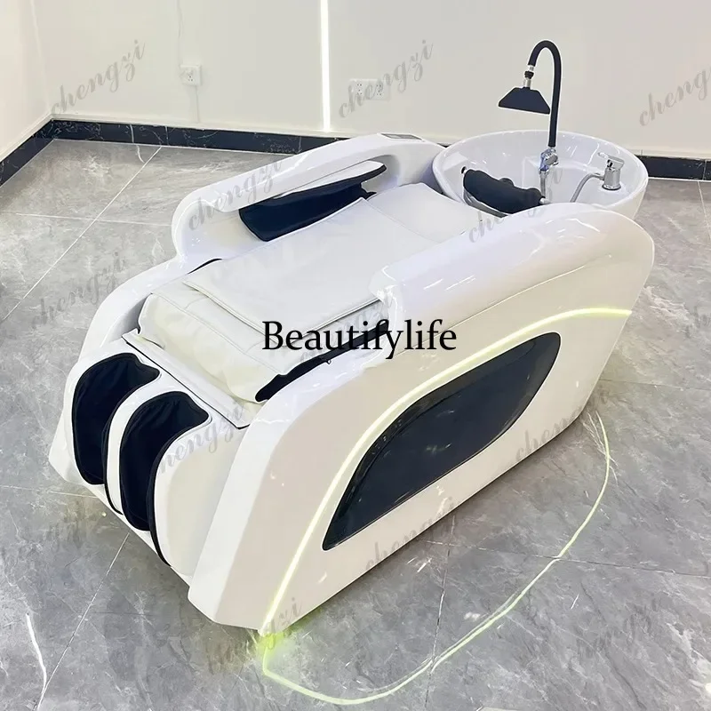BBB  Ear Picking Massage Shampoo Chair Shower Ergonomics Simplicity Stylist Shampoo Chair Sink PU Leather Furniture