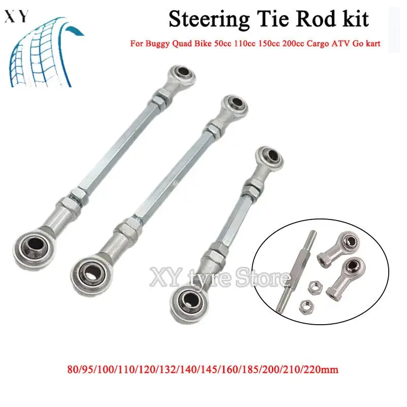 For Electric Mini Kids ATV Go Kart Buggy Quad Dirt Pit Bike 80-240mm Steering Tie Rod kit Ball Joint M8 Ball Joiner Bolt Tie Rod