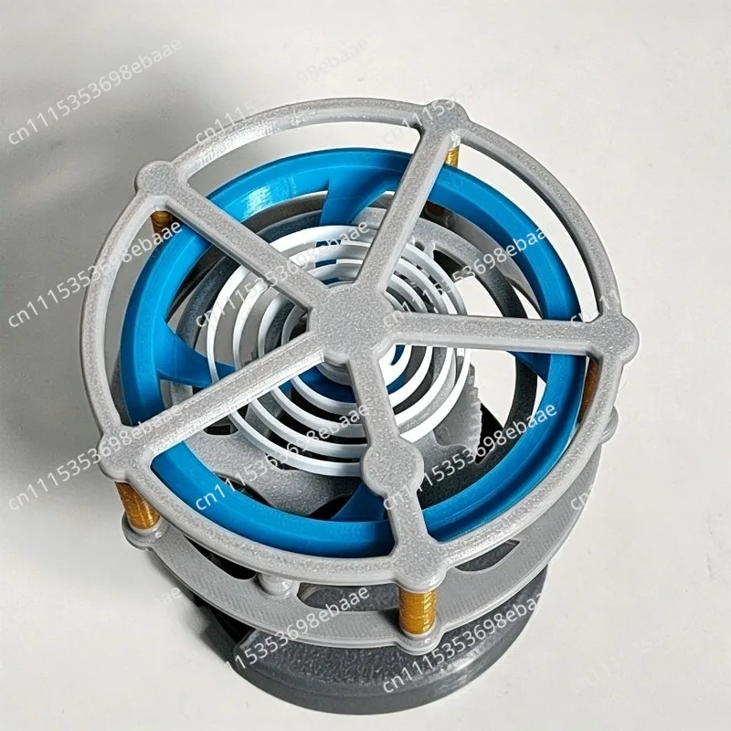 Tourbillon 3D-Printed Horizontal Spring-Powered Clock DIY Craft Gift
