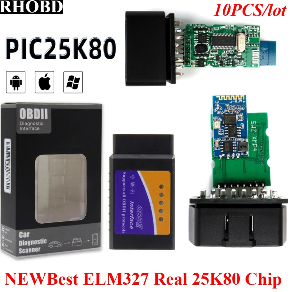 10 шт. новый лучший ELM327 V1.5 двойная печатная плата настоящий чип PIC18F25K80 Bluetooth WIFI-считыватель кодов для IOS Android WIN OBD2 диагностический инструмент