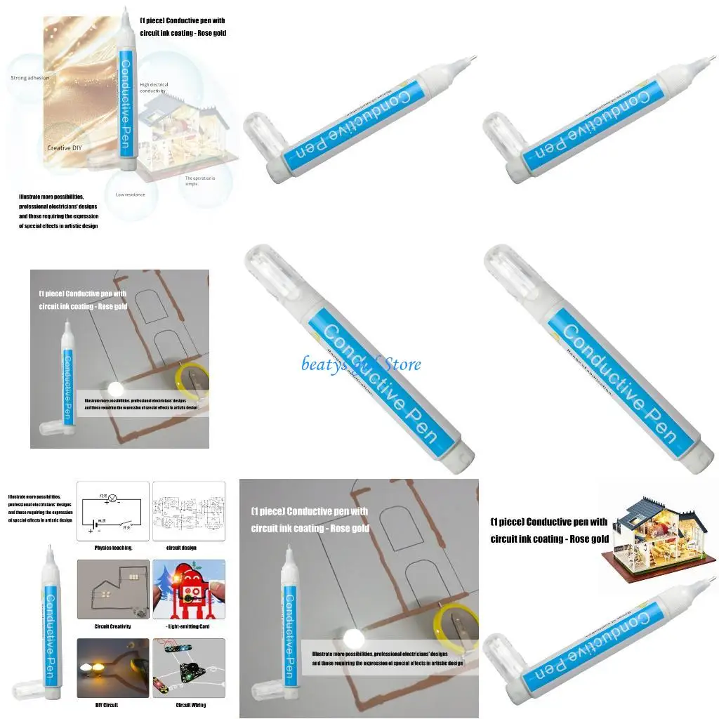 

C7AB Проводящая ручка для трассировки со светящимся розовым золотом Схемная ручка для условий плохой видимости и экспериментов с