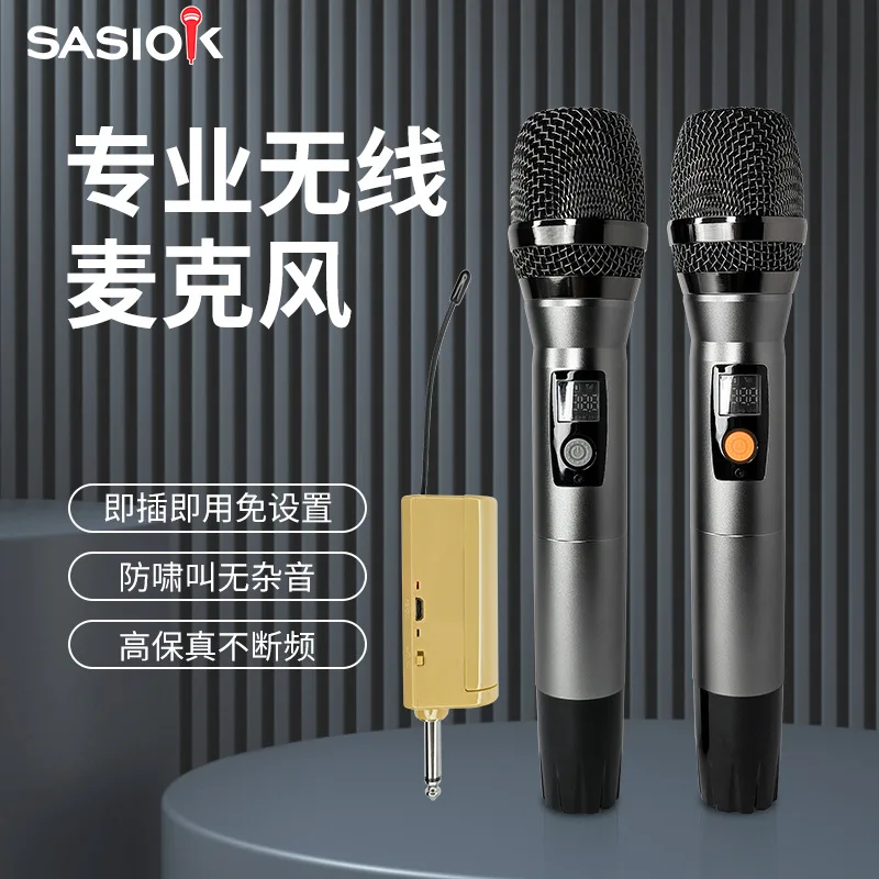 

Wireless microphone k song outdoor live broadcast one to two factory inventory spot direct sales portable