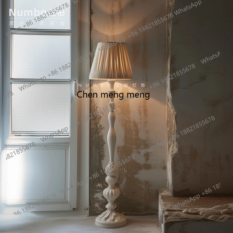 French cream wind floor lamp living room sofa vertical table lamp girl bedroom study advanced sense floor lamp