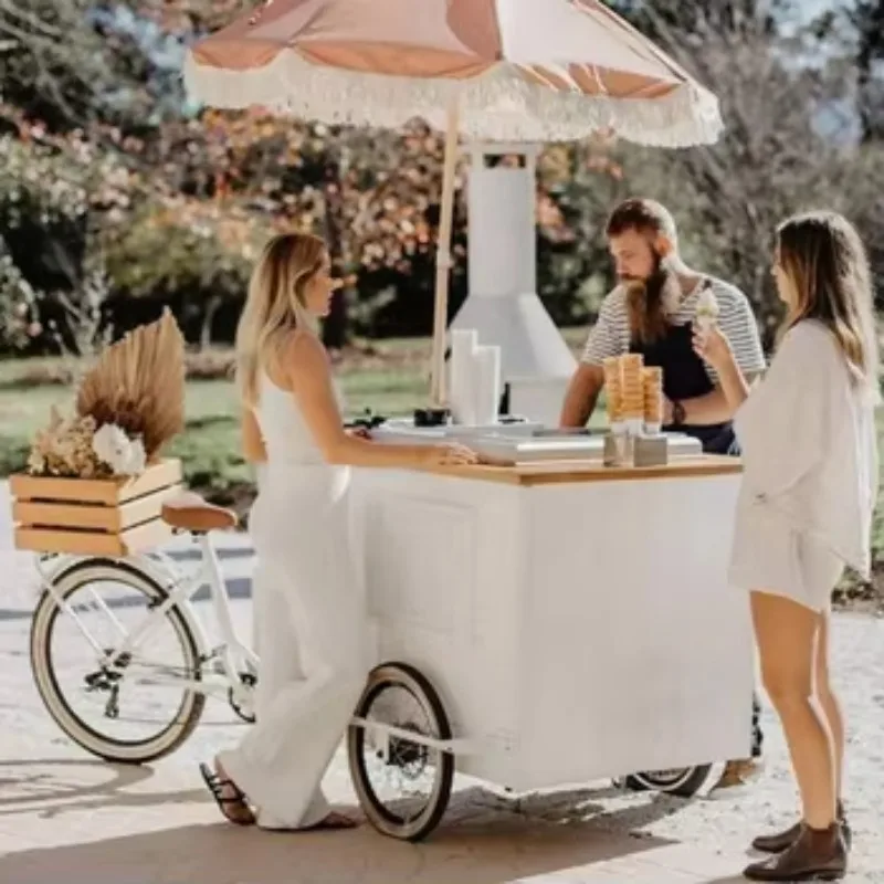 Custom Ice Cream Cart Candy Cart Mobile Ice Cream Carts Tricycle Ice Cream Tricycle Vending Cart for Business Use