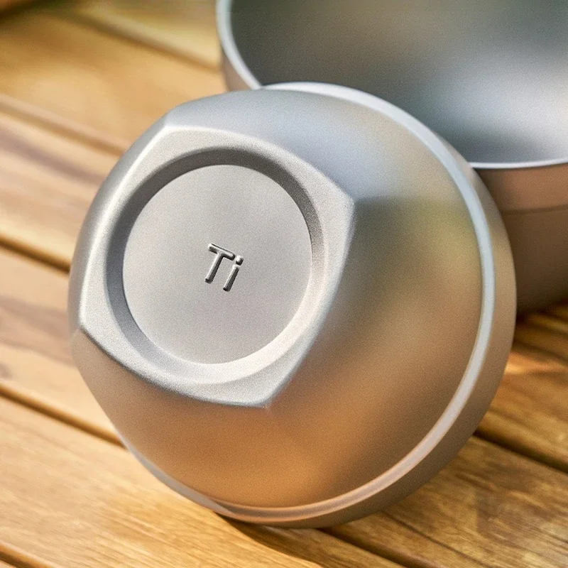 

Портативная титановая чаша для очистки, многофункциональная уличная чашка для бутылки с водой для кемпинга, двухслойная структура, термостойкая чаша