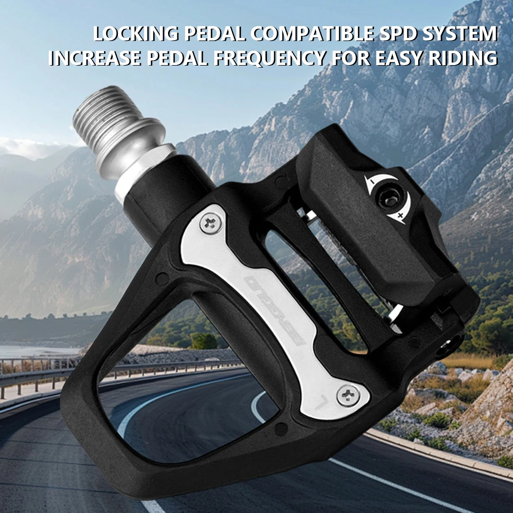 1 زوج مختومة تحمل الدواسات قفل الذاتي مكافحة زلة سبائك الألومنيوم الدواسات مقاوم للماء منصة واسعة الدواسات الطريق الجبلية الدراجات أجزاء #5