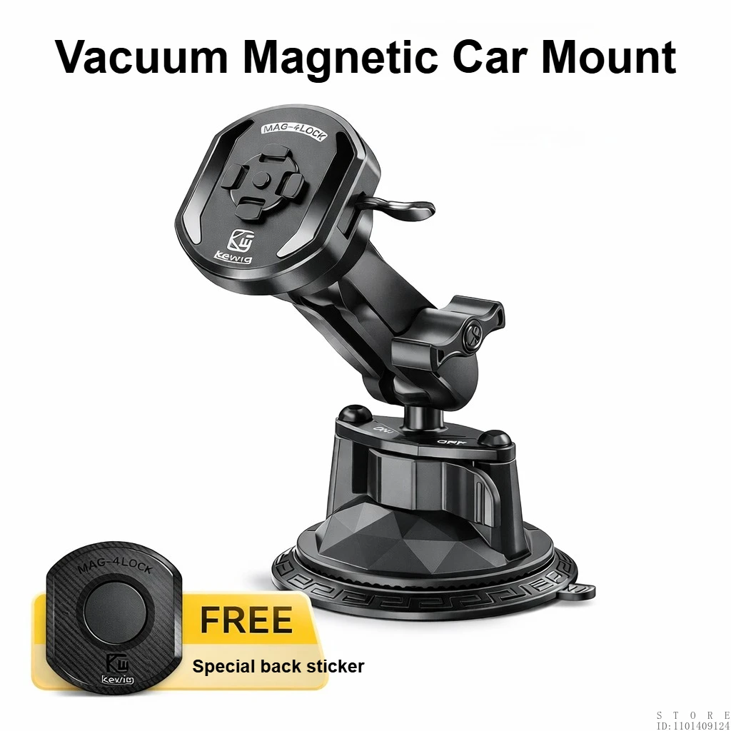 

Vacuum Magnetic Car Phone Holder 4-Lock Suction Cup Mount 720° Adjustable Quick Release for 5.4-7.2 Inch Phones