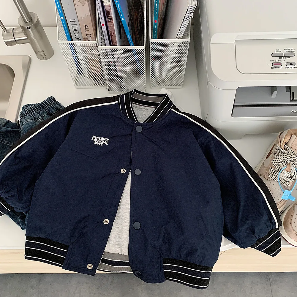 Chaquetas Varsity Reversibles de Primavera/Otoño para Bebés y Niños, Estilo Preppy, Chaqueta Deportiva Escolar para Niños, Ropa Infantil de 1 a 14 Años