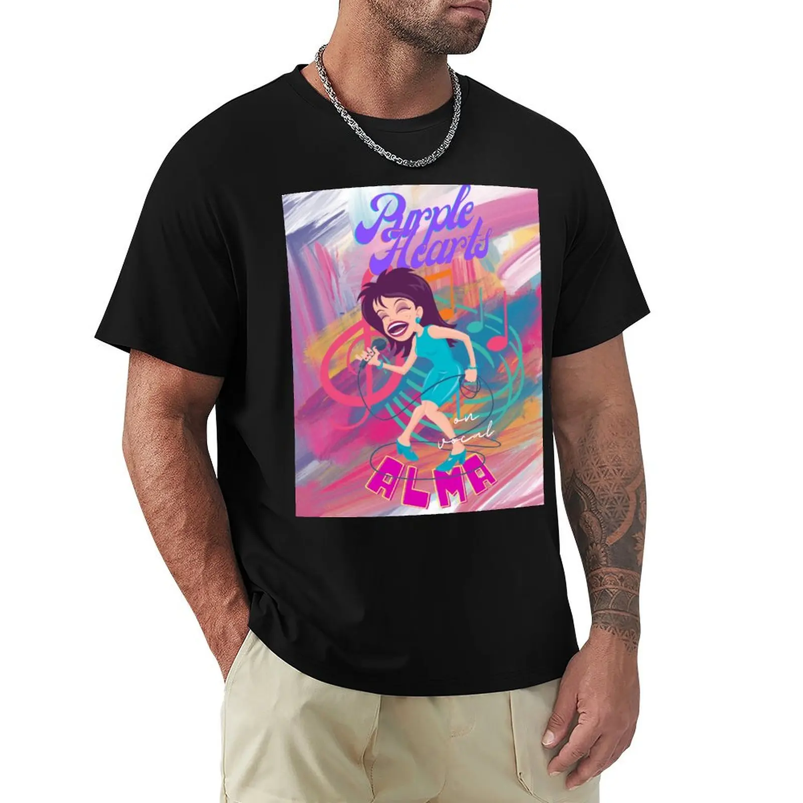 ALMA PURPLE HEARTS VOCAL T-Shirt Tough Fabric Work Tee