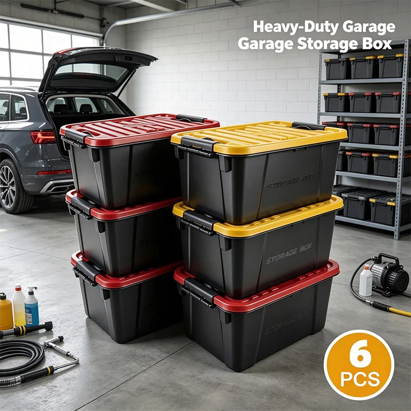 EKOA 6 Pack 10L/11QT Heavy Duty Storage Box with Lid, Stackable Plastic Storage Bins with Secure Latches & Reinforced Handles,