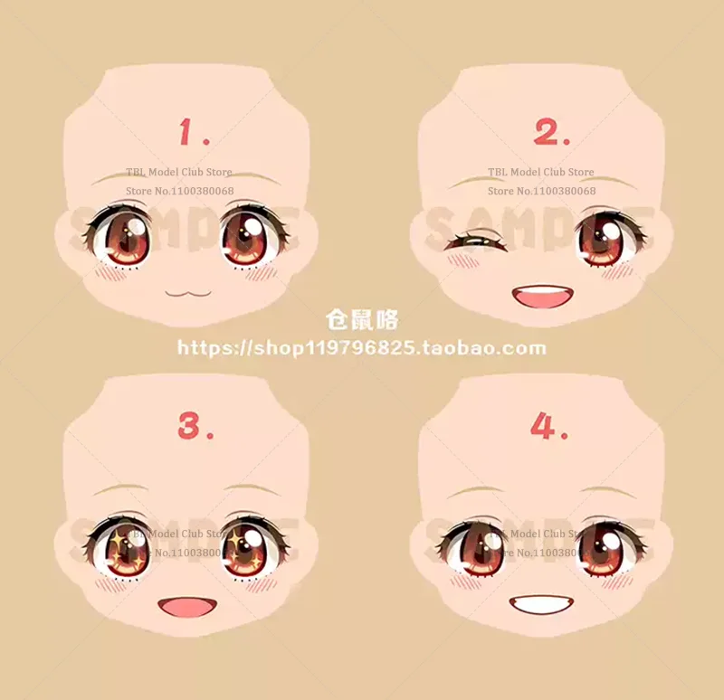 Gsc Doll Replace Face OB11 Head Split Accessory 1/12 Scale Lycoris Recoil Nishikigi Chisato For 6-inch Action Figure Soldier