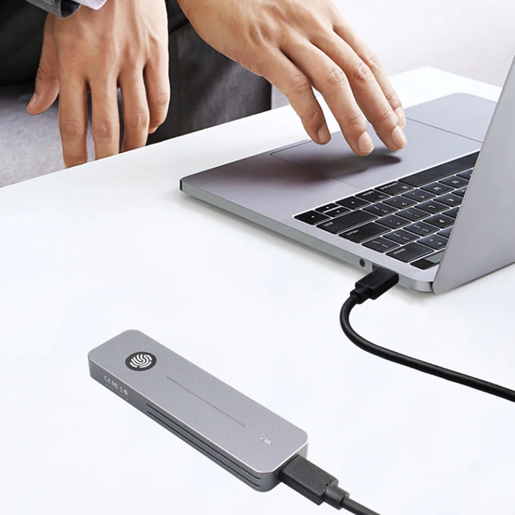 M.2 NVMe SATA SSD الضميمة 10Gbps بصمة مشفرة M.2 SSD حافظة M-Key B + M مفتاح صندوق قرص الحالة الصلبة لـ 2230/2242/2280 SSD