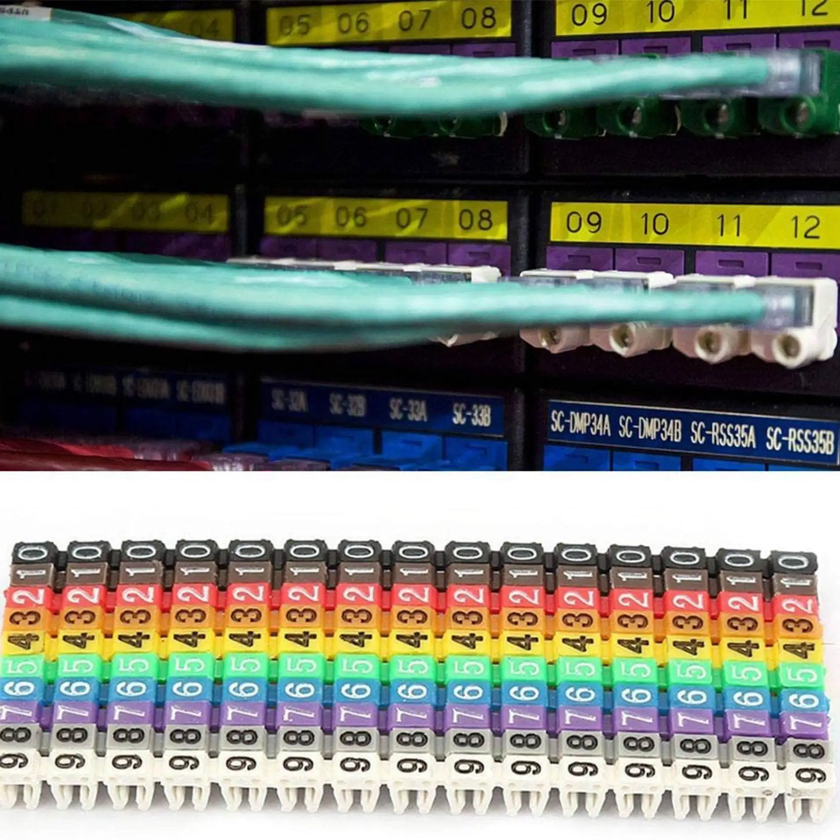Réinitialisation-on String Cable Marker Boxed Plastic Number Wire Label Tube Set Document Cable Marker (150PCs KCM-1.5MM)