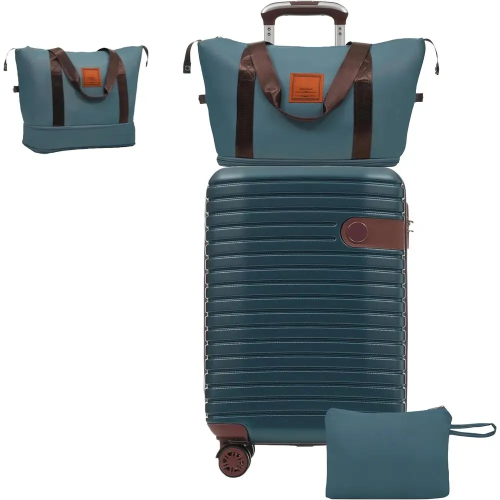 

3-Piece 20 Inch Hard Shell Luggage Set with TSA Lock & 360° Spinners, Ideal for Air Travel