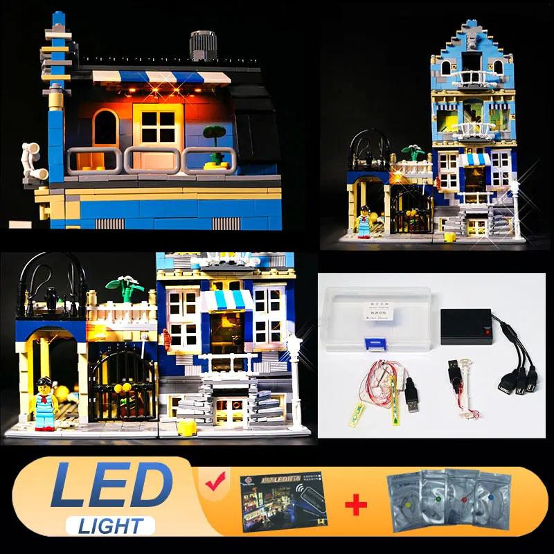 

Комплект светодиодных фонарей для LEGO 10190, идеи уличных декоративных ламп, подарок «сделай сам» (не включает строительные блоки, наборы кирпичей, наборы моделей)