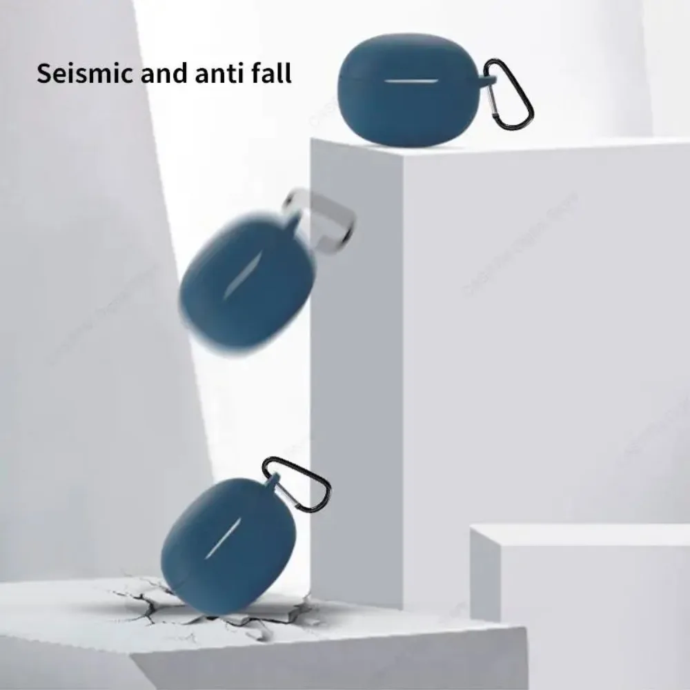 Casing Silikon Tahan Debu Penutup Bud Anti Jatuh Dapat Dicuci Casing Pelindung Earbud Warna Solid untuk Realme Buds T100 Rumah/Perjalanan