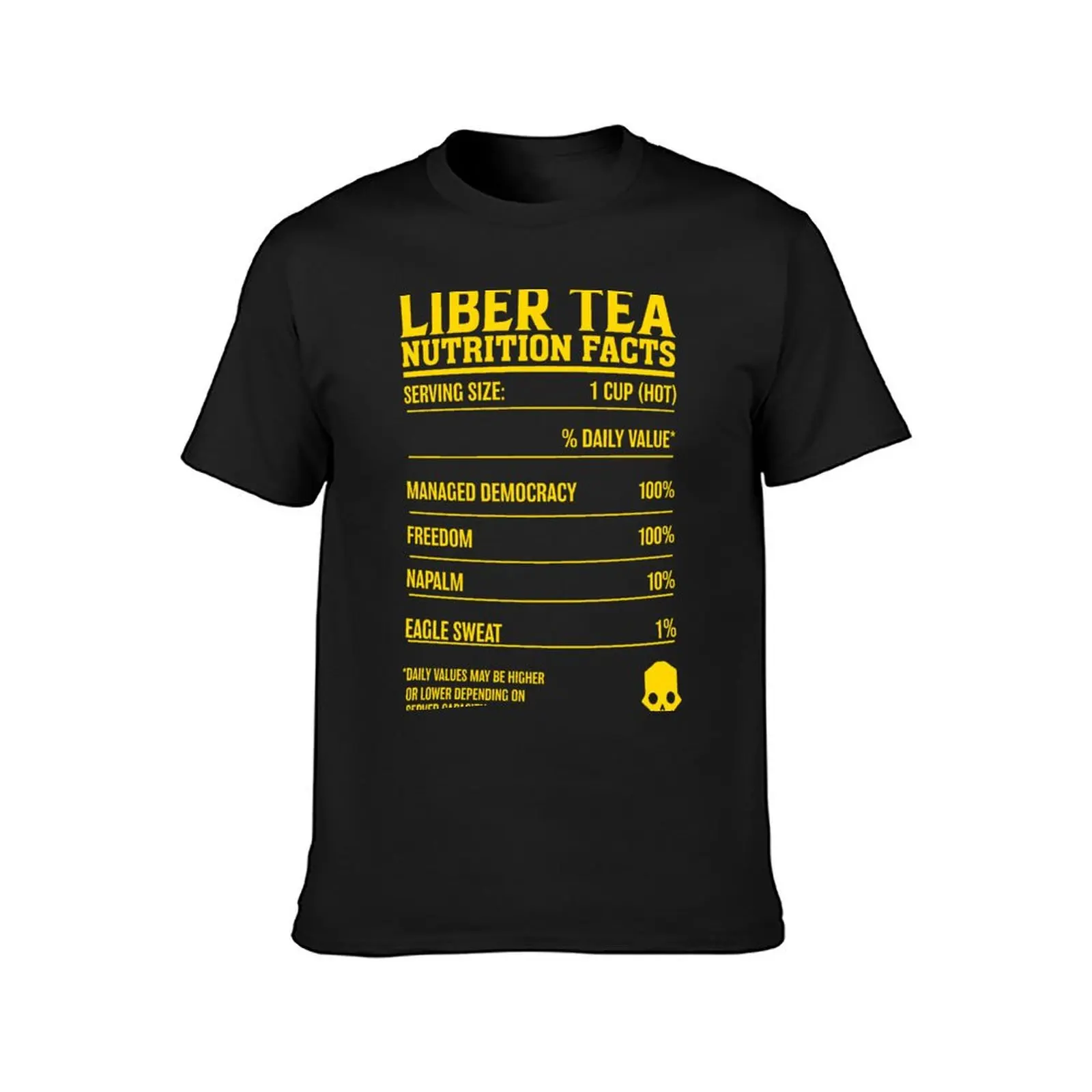 Helldivers 2 'Liber-tea' Nutrition Yellow T-Shirt tops Aesthetic clothing shirts graphic tees mens clothes