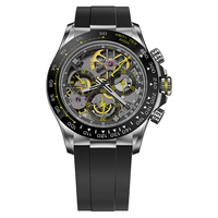 CRONUSART Men Chronograph Watch 40mm Vintage Automatic Mechanical Wristwatch Luminous Sapphire Mirror Ceramic Bezel