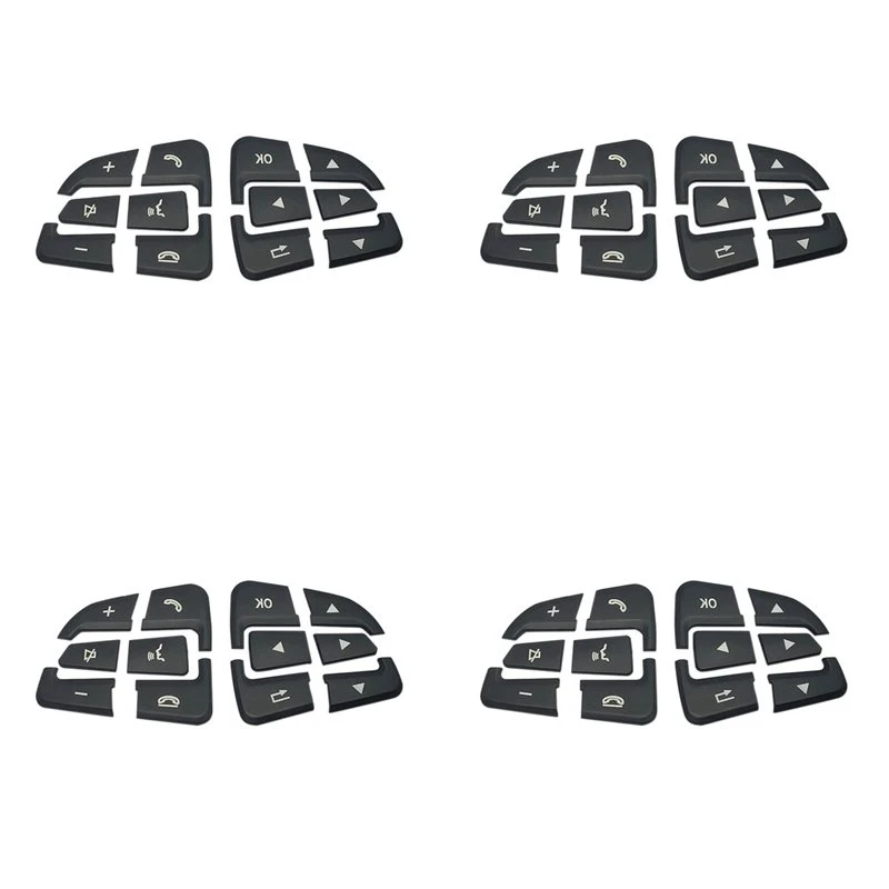DT42-48X Car Steering Wheel Button Covers Trim Stickers For Benz GLC X253 C Class W205 CLA GLA A Class X156 C117 W176(A)
