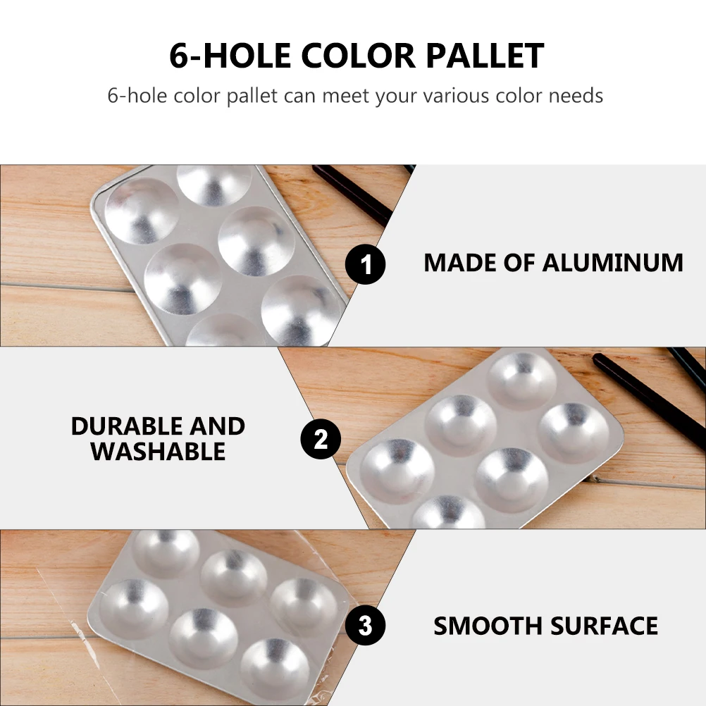 

2 Pcs Palette Paint Tray Mixing Trays Painting Accessory Color Pallet Artists Board Aluminum Pigment