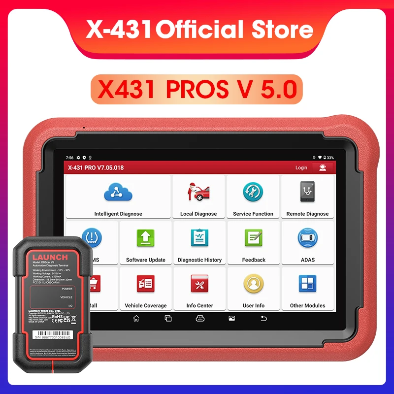 X-431 Launch X431 PROS V 5.0 Car Diagnostic Tools Automotive Diagnosis OBD Auto Diagnostics Scanner OBD2 Scan Diagnost Pro V+