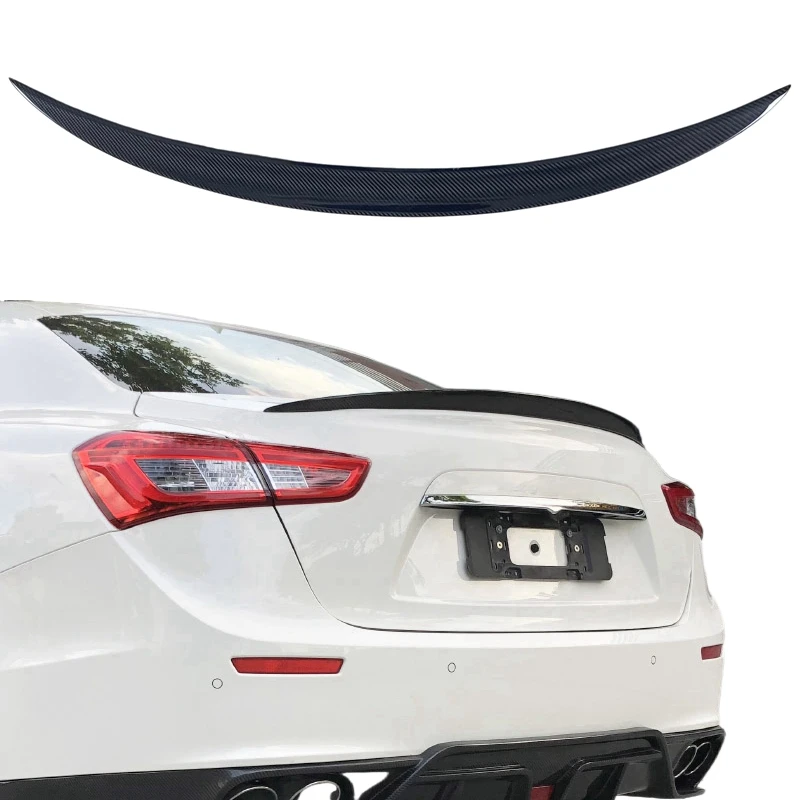 

For Maserati Ghibli Car Styling Carbon Fiber / FRP Glossy black / Forged carbon Rear Spoiler Trunk Wing 2014 - UP