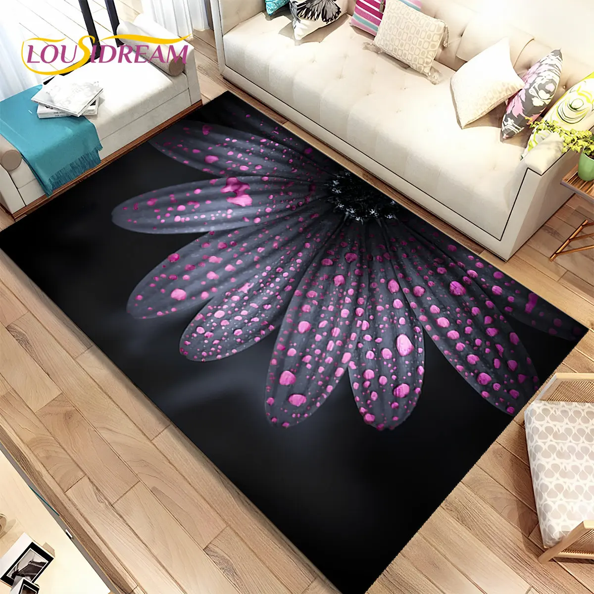 Nordic 3D Daisy Flower dywan do składania, dywan dywan dla domu salon dzieci sypialnia Sofa wycieraczka Decor, dzieci bawią antypoślizgowe maty