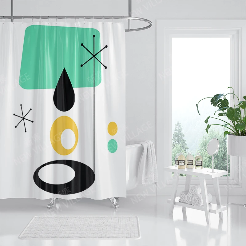 Waterproof fabric shower curtains Bathroom curtain accessories 180x200 Bath curtain for shower 240*248 nordic boho decoration