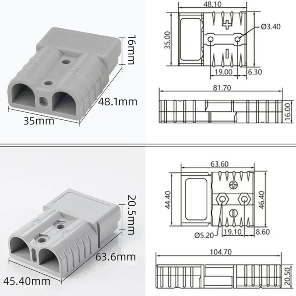 Per Anderson Plug Connector 50AMP Caravan Trailer Solar 6AWG Combo Color Connector Terminal Kit per uso 12v o 24v