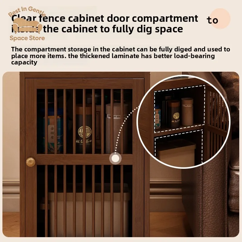 Mobile  Small tea table Householdcabinet Balcony cart coffeewith  tray Kettle Integrated