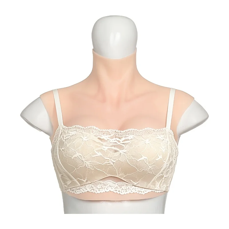 Natural Silicone Chest Board Suitable for Makeup Balls, Parties & Stage Props - C-G Cup Full Coverage Bust Form for Costumes