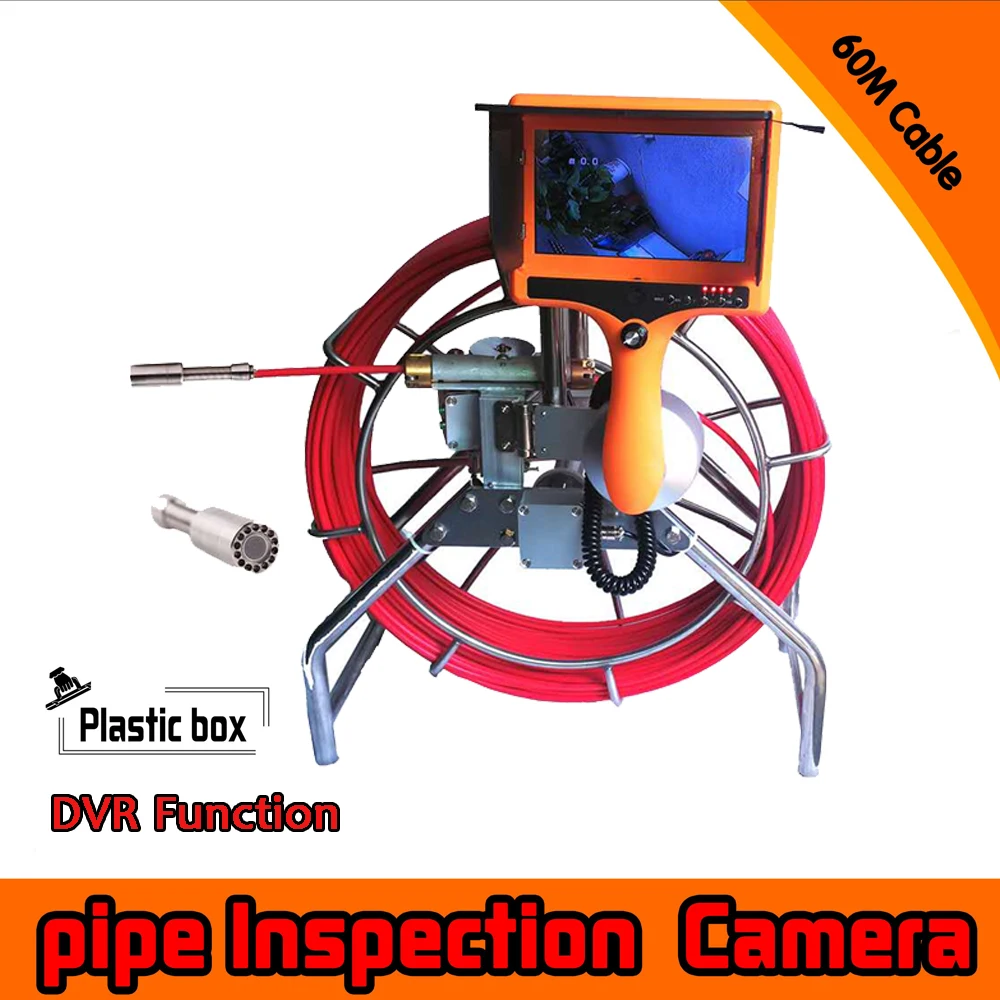 1 Set 50 To 100 Fiberglass Cable HD Camera For Pipe Endoscope Inspection With 7 Inch Hand Held Display DVR Record