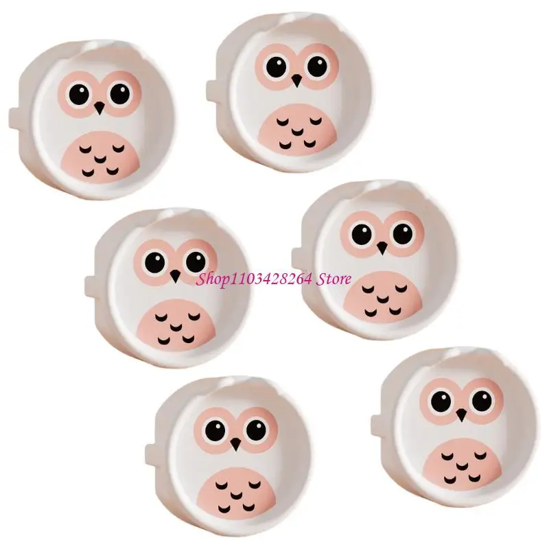 6 قطعة غطاء مقبس على شكل بومة من السيليكون المقاوم للغبار، واقي منفذ سلامة الطفل، تصميم رسوم متحركة ممتع بمعايير أوروبية مقاوم #4