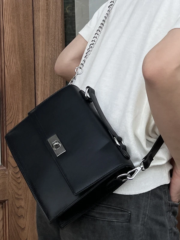 

YUEN Design Большая сумка-цепочка Capaci, сумка через плечо ex Street Sle, повседневная сумка из мягкой искусственной кожи с магнитной застежкой