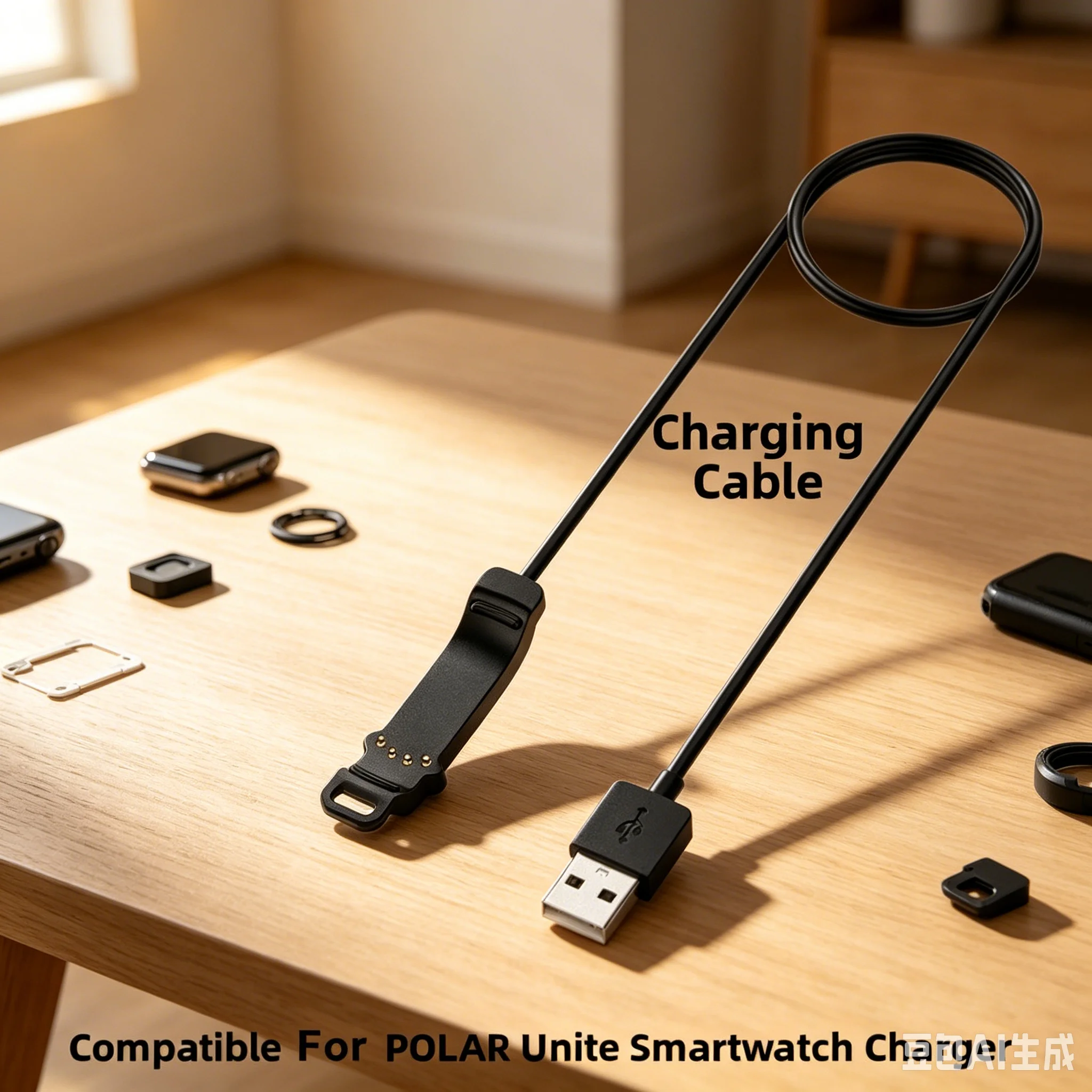 1M Charging Cable For Polar Unite Smartwatch Black Smart Watch Fast Charging Line Smartwatch Replacement Accessories